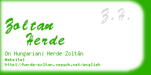 zoltan herde business card